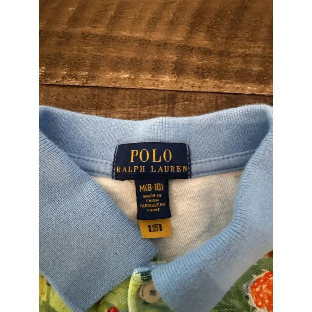 Polo Ralph Lauren Girls M 8-10 Polo Bear The Breakers Palm Beach Golf Dress